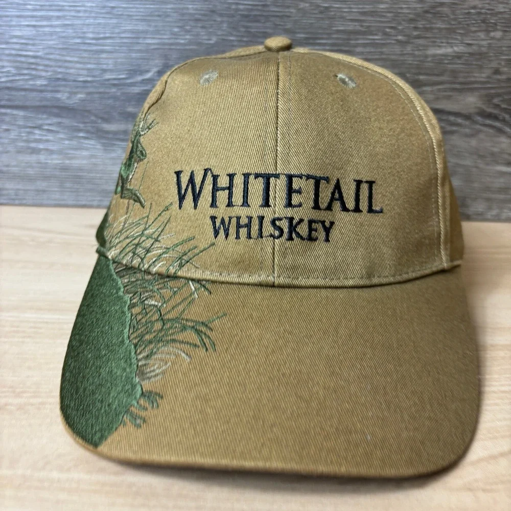 Whitetail Whiskey Hat‎ Cap Strap Back Brown Adjustable